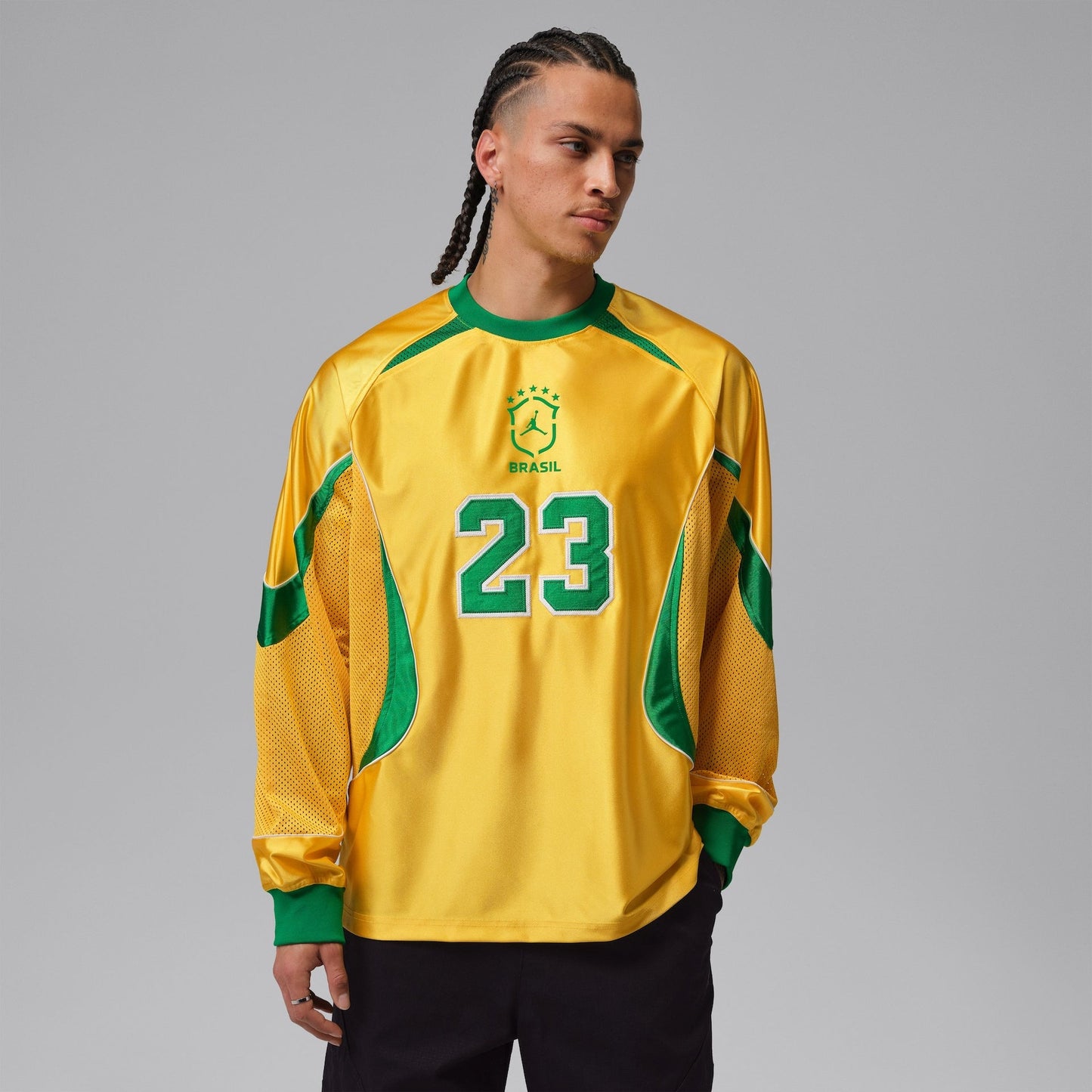 Camiseta Brasil Jordan Manga Longa Goalie Masculina - foto 1