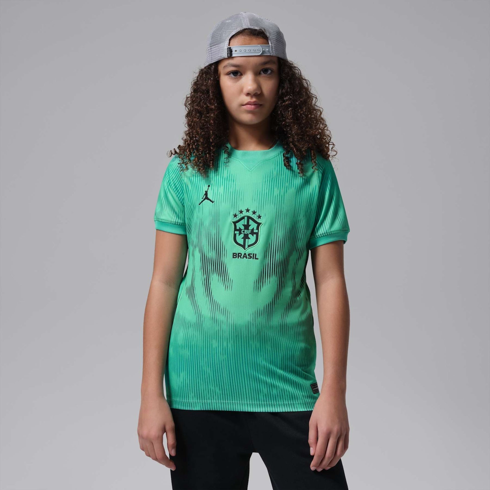 Camisa de Goleiro Brasil Jordan II 2026/27 Torcedor Pro Infantil - foto 1