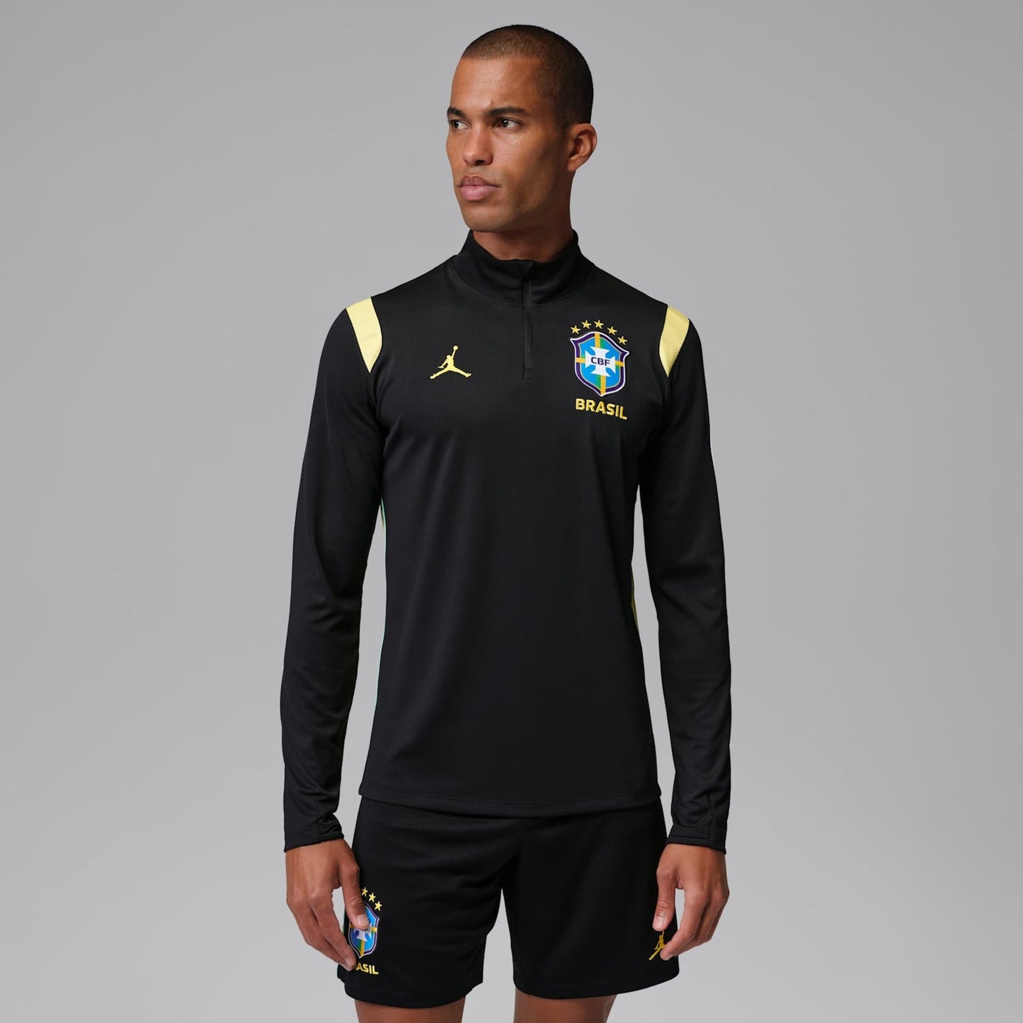 Camiseta Brasil Jordan Manga Longa Academy Pro 2026 Treino Masculina - foto 1