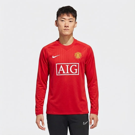 Camisa Retrô Manchester United 2007/08 I Manga Longa - foto 1