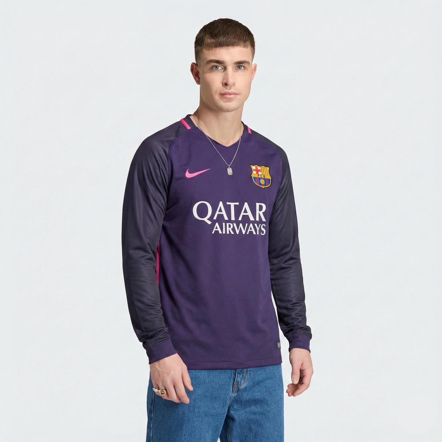 Camisa Retrô Barcelona 2016/17 I Manga Longa - foto 1